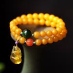Fashion Jewelry Natural Round Bead Stone Natur Orange Yellow Amber Crystal