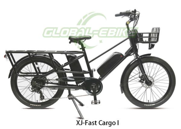 Red Alloy Frame Electric Cargo Bike With Brushless Motor 48V Mechanical Disc