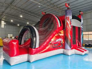 China Outdoor Inflatable Castle Combo Race Cars Cartoon Movies Inflatable Bouncer With Slide Combo Inflatable Bounce House factory
