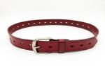 Brown / Red Color Stamped Leather Belt , Custom Leather Belts 3.3cm Width