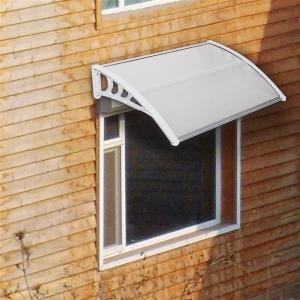 China Transparent Outside Door Canopy , Polycarbonate Sheet Awning White Holder factory