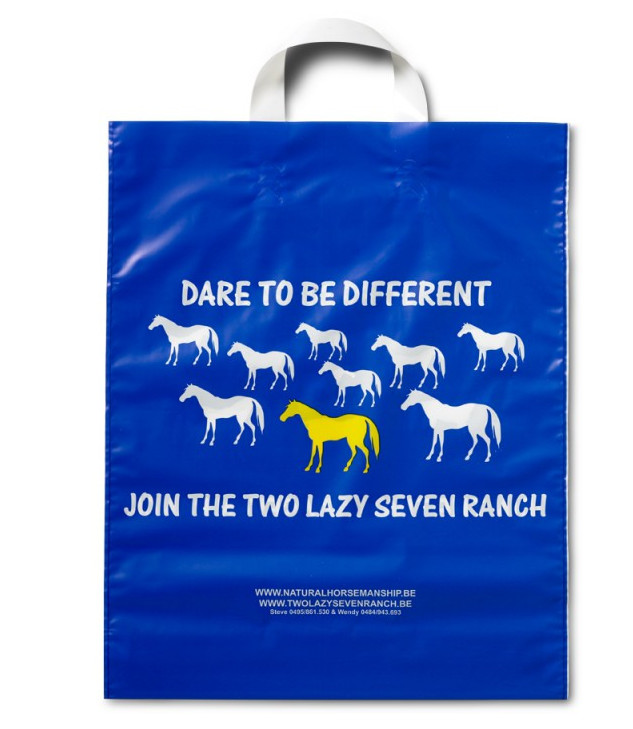 PVC Soft Loop Handle Plastic Bags LDPE , HDPE Plastic Shopping Bag