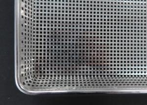 China Food Grade 304 Stainless Steel Mesh Trays Flat Perforated Baking For Drying factory