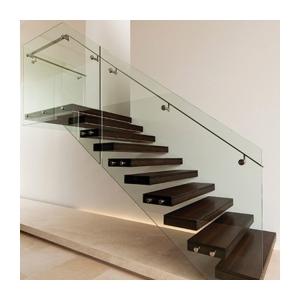 China Luxury Modern Home Design Wooden Floating Staircase Customized Straight factory