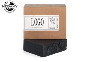 China Black Color Activated Charcoal Soap Bar For Anti Fungus Bath Whitening factory