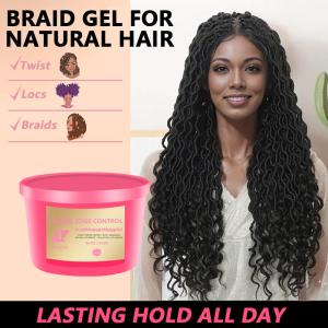 China Private Label Braiding Gel Extra Hold Hair Gel for Black Women &amp; Men Natural Avocado Moistures Smooths Styling Locking Gel Hair factory