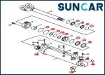 Case 31Y2-03180 31Y203180 Boom Cylinder Seal Repair Kit For 1221E Wheel Loader