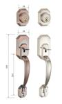 Classic Hexagonal Door Handle Yellow Bronze Room Door Lock Split Body Wood Door