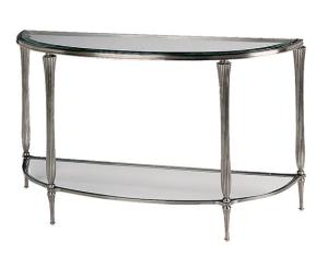 China Stainless Steel Console Table Iron Tempered Glass Long Narrow Console Table factory