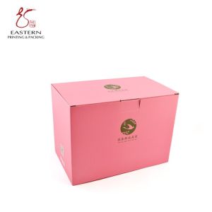Custom Printed Pink E Flute Corrugated Box Varnish Plain Paper Cardboard Box