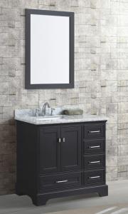 China 36′′ Black Color Bathroom Vanity Cabinets Floor Standing Installation Classic Style factory