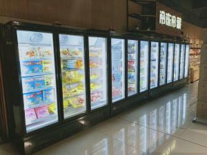 China Supermarket Multideck Open Chiller Split Display Frozen Showcase With Doors factory
