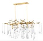 80 CRI Modern Crystal Chandelier Square Clear Glass Drop Chandelier