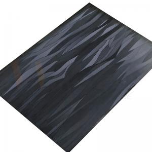 China Grass Pattern Etched Finished Titanium 0.3-3mm Black Brushed Stainless Steel Sheet on sale