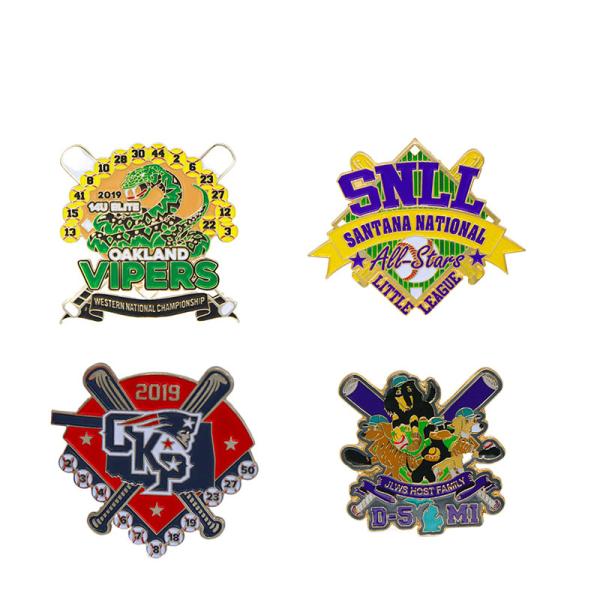 Factory Suppliers Custom Logo Baseball Hat Pins Emblem Hard Soft Enamel Pins For