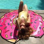 Women Beach Cover Up Pareo Pizza Creative Shape Beach Mat Swimwear Cartoon Cloak