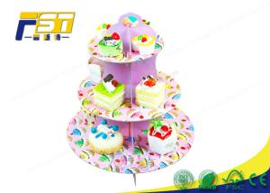 China CMYK Printing Pop Design Cardboard Tiered Cake Stand Durable For Shopping Mall factory