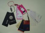 Custom Printed Luxury Clothing Paper Hang Tags Embossed Silver Foil Stamping