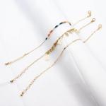 26mm Beaded Bracelets Jewelry Hollow Leaves Tassel Feel With Orange Blue Acrylic
