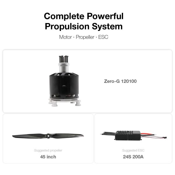 120mm 61KG Thrust BLDC Motor for Heavy Lift Drones 24S 200A ESC