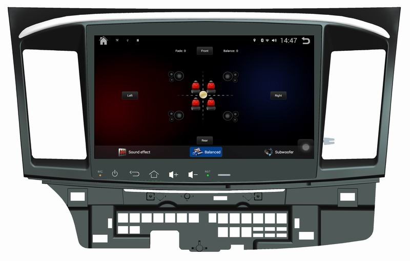Ouchuangbo car media dvd android 4.4 system for Mitsubishi lancer 2015 with Quad Core 16G HD 1024*600