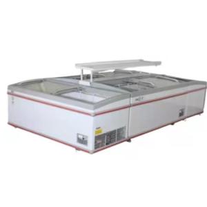 China Splice type commercial large capacity frozen fresh meat, food storage frozen freezer island cabinet factory