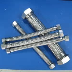 China Construction Stainless Steel Single Wire Braided Pipe Corrugated Flexible Metal Hose With Fitting factory