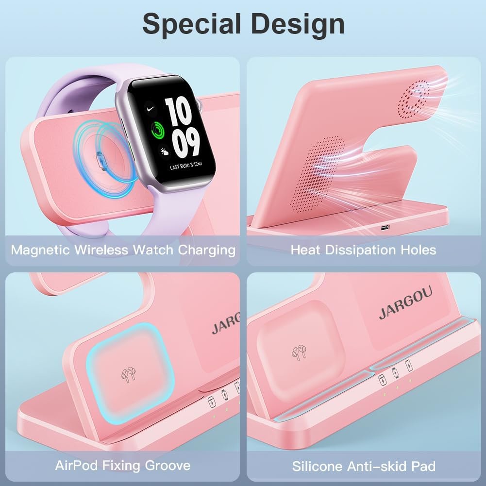 Fast Wireless Charging Station for iPhone Apple Watch and AirPods Pro with Fast Charging