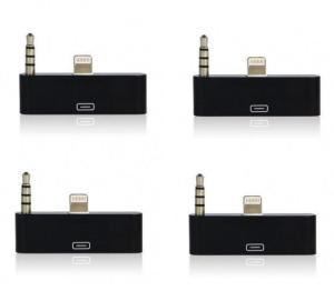 China colorful 30pin to 8 Pin AUDIO ADAPTERS converter for iPhone 5 5s 5c Itouch Nano 7 Black factory