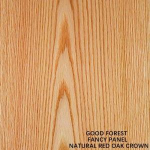China Red Oak Fancy Mdf Crown Grain Wood Veneer Slip Match Furniture Material Customized Paint Free factory