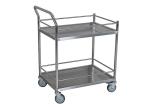 Two Shelves Stainless Steel Medical Dressing Trolley With Pushing Hand