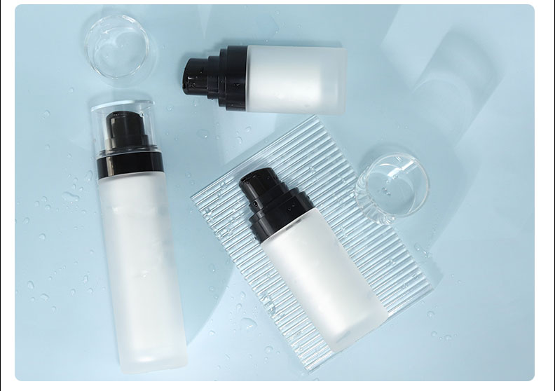 Skincare Cream Pump Bottle Transparent Round PET Bottles With Cap