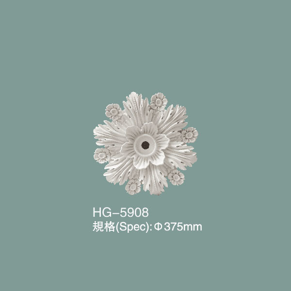 China Polyurethane Ceiling Medallion PU Ceiling Tile HG-5908 factory