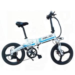 China Blue Folding 20 Inch Electric Bike 48V 10AH 350W Height Adjustable factory