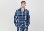 Classic Mens Luxury Sleepwear Woven Cotton Brushed Twill Reverse Collar Shirt