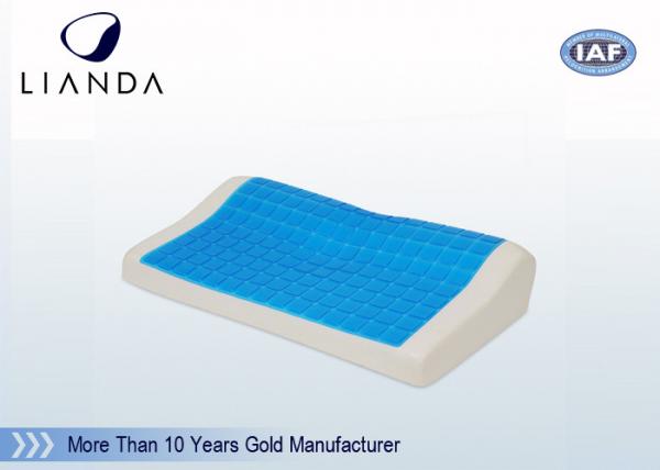 China Classic Cooling Aqua Gel Pillow Memory Foam Spandex Cover , Gel Cooled Pillow factory