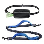 Pet Sports Running Reflective Material Leash Dog Double Handle Leash With Waist