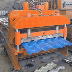China Long Span Glazed Tile Roof Sheet Roll Forming Machine Cold Effective Width 1080 Mm on sale