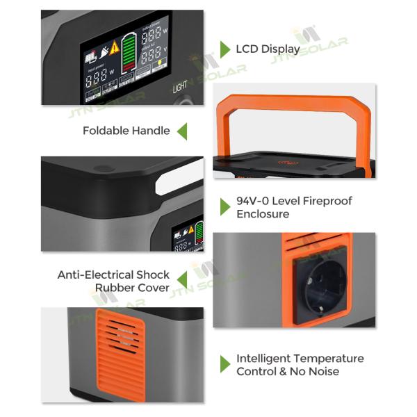 Travel Solar Powered Power Station Camping 1000 Watt LiFePO4 Battery