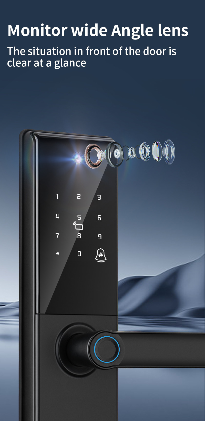 S829MAX Wifi Camera Lock Tuya APP Digital Viewer Lock Biometric Fingerprint Smart Door lock