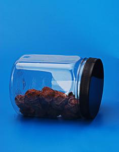China Black Cover Transparent Plastic Jar Food Grade PP / PET Material 55G factory