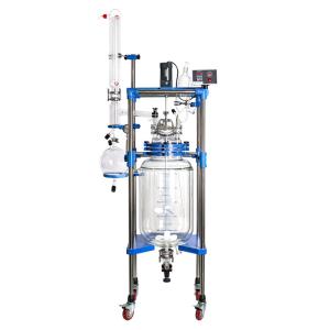 China Big Volume 100L Jacketed Glass Reactor For Lab Chemical Usage factory