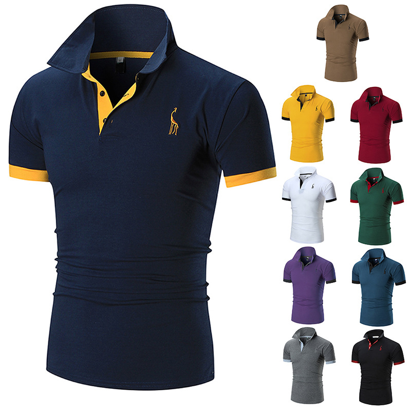 Knitted Fabric Custom Logo Plain Casual Golf Cotton Polyester Polo Shirts T-shirt For Men
