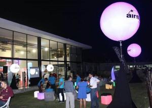 China Night Inflatable Advertising Products , Purple Inflatable LED Balloon Light For Display factory