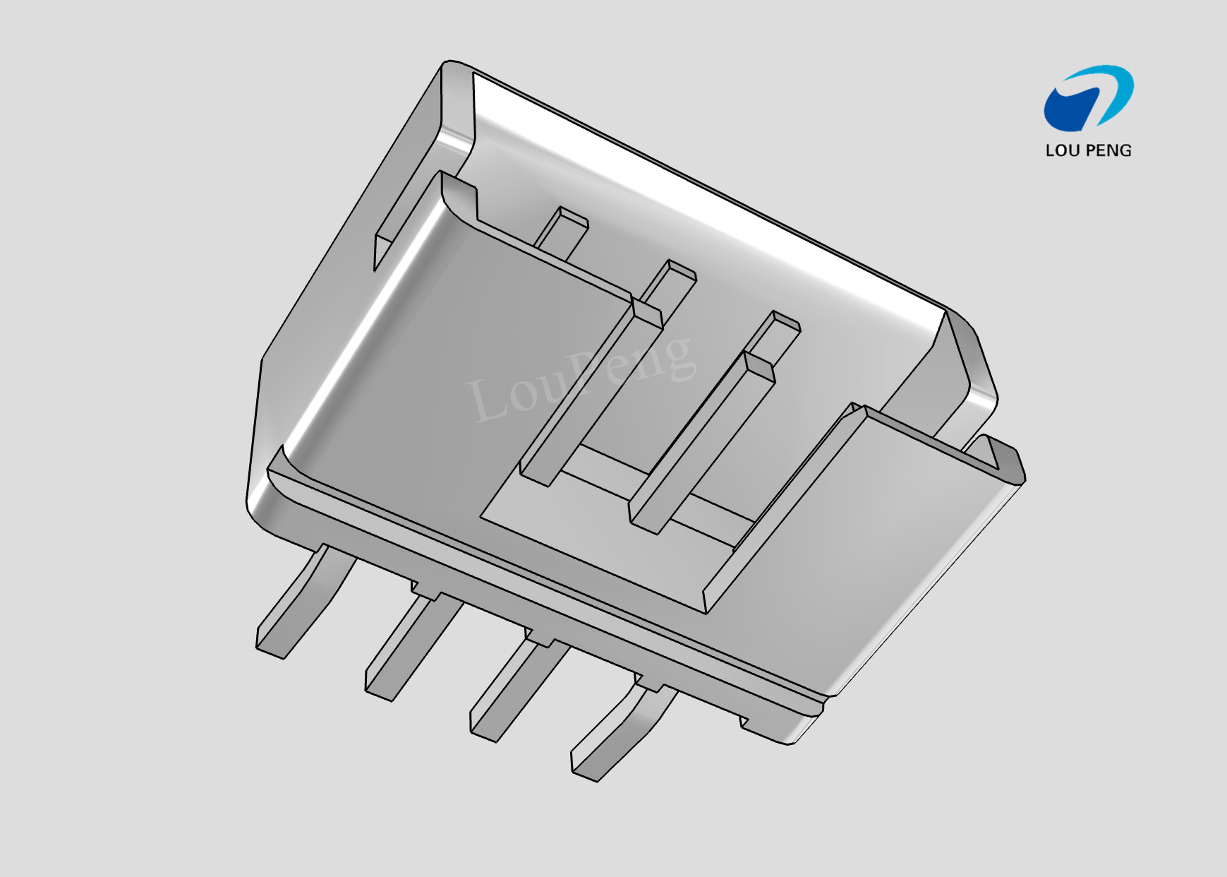 PCB Mount Header, vertical, Wire-to-Board, 4 Position, 2.54mm Pitch, Tin, Natural Housing Color, Shrouded / Solid