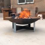 100cm 150cm Corten Steel Extra Large Fire Pit And Water Bowl