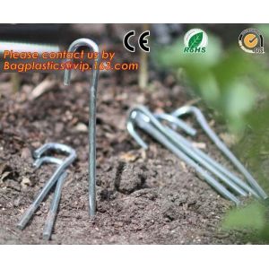 China garden pegs, garden pegs, gardening pegs, ground pins, Flat point garden staples, U shaped turf nails, turf pins,Horticu factory