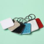 Personalized Sparkle Leather Pendant Key Chain For Sublimation Printing