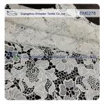 Mesh polyester lace Fabric White Flower Embroidered Lace material for girls