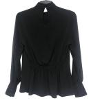 Long Sleeve Splice Fashion Ladies Blouse Black Color Ladies Office Wear Blouses
